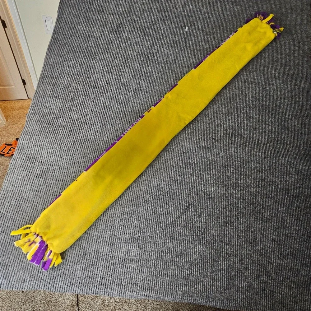 LSU Tigers Scarf Mens One Size Purple Yellow NCAA Football Fleece Fringe